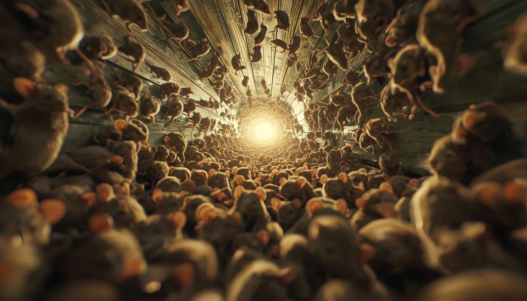 Șoareci vii alergând sau ascunși